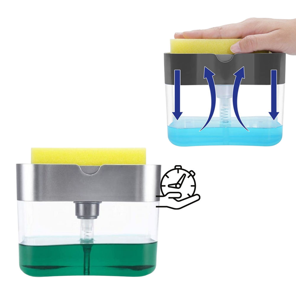 Distributore di detersivo da cucina con porta spugna