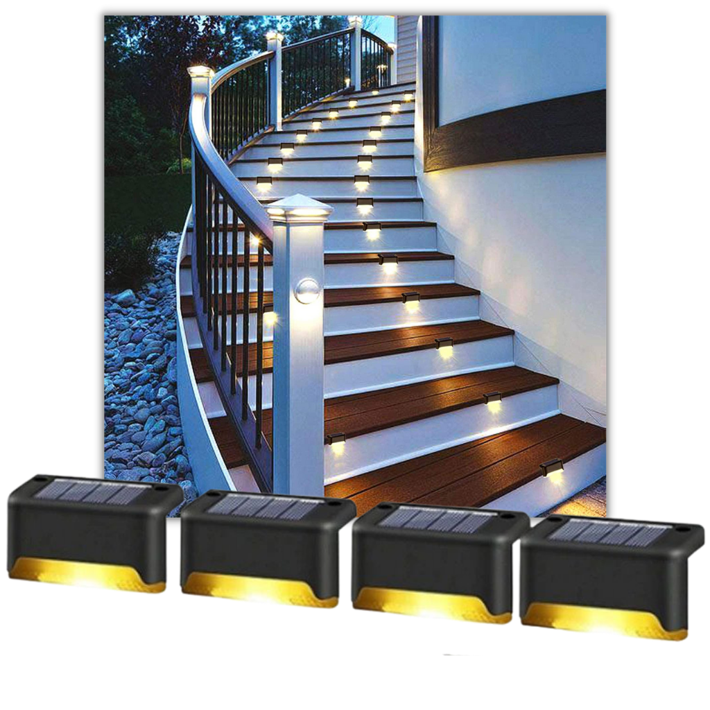 Luci LED solari per gradini (4 pezzi) - Ozerty