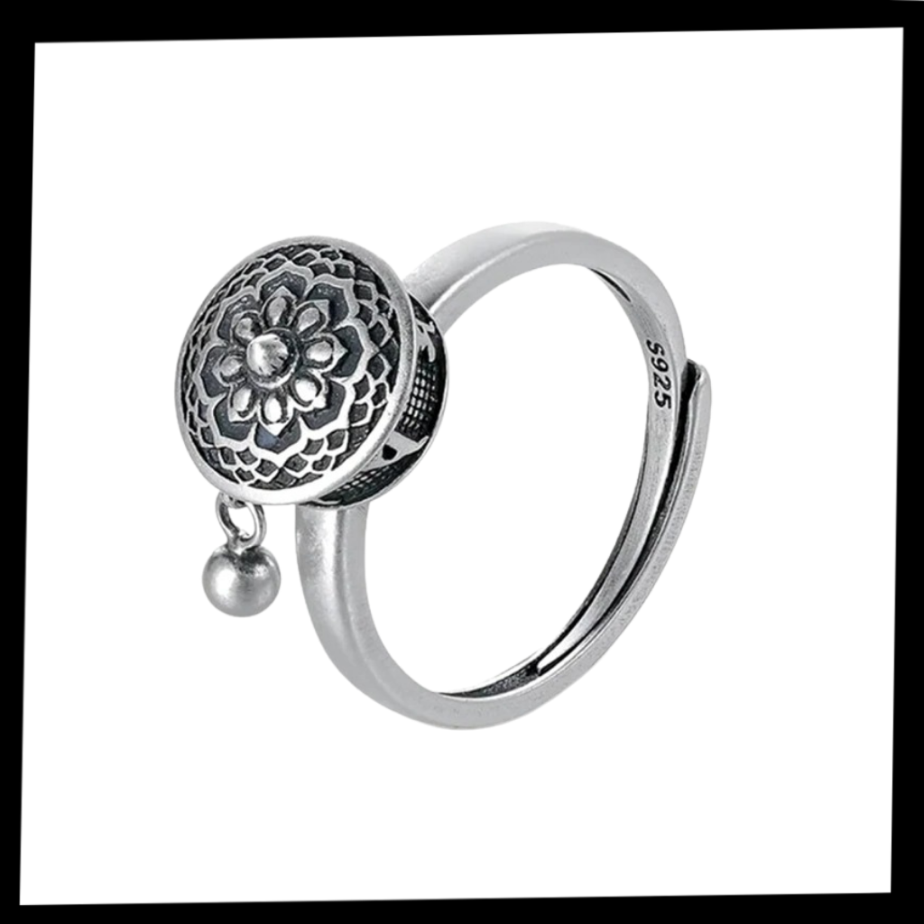 Anello con mantra buddista che gira per donne - Ozerty