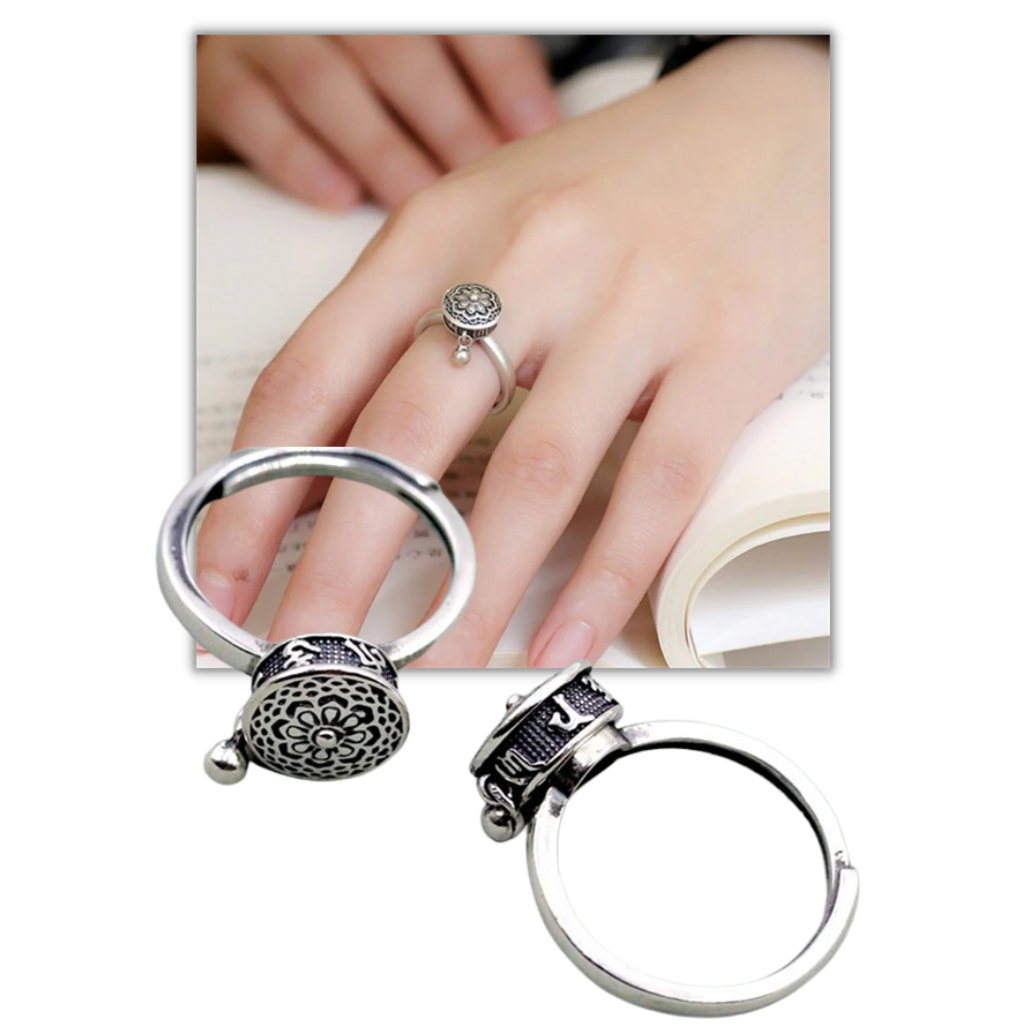 Anello con mantra buddista che gira per donne - Ozerty