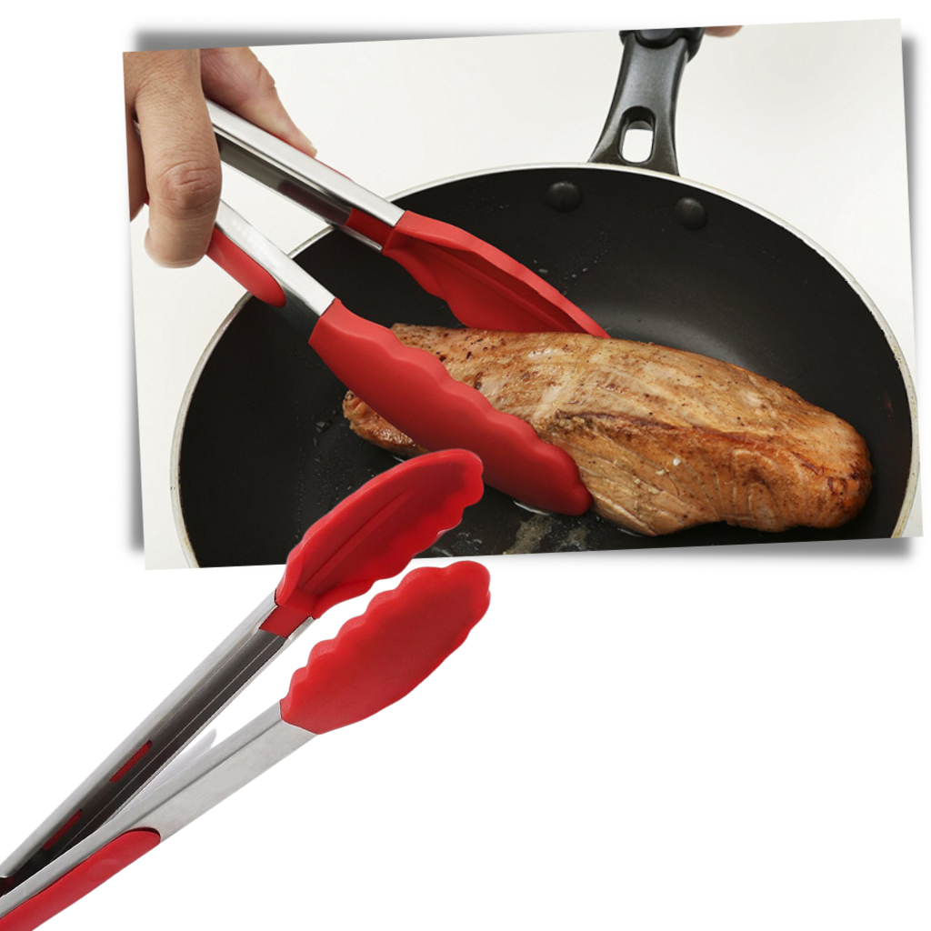 Pinza per barbecue con impugnatura in silicone - Ozerty