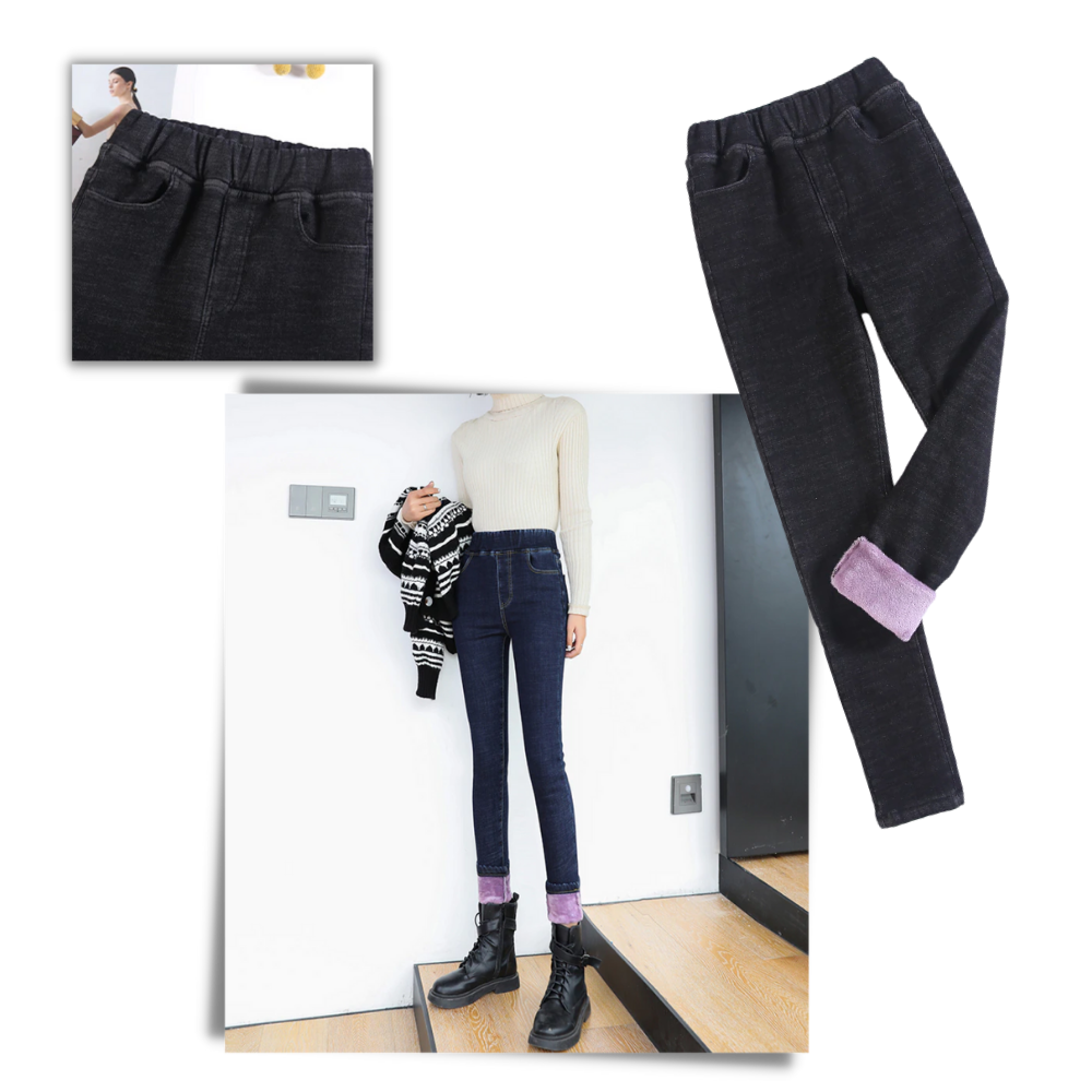 Jeggings termici in pile da donna