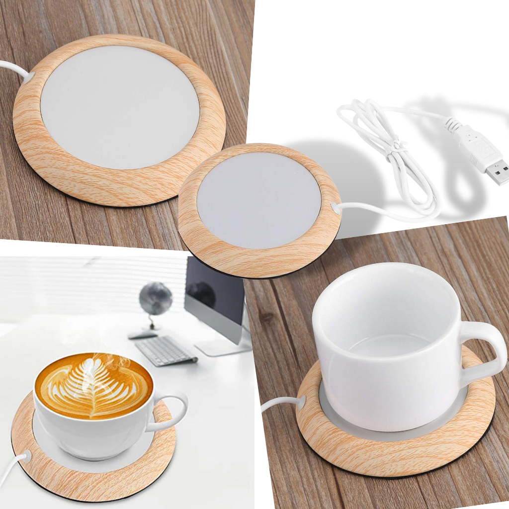 Scaldabicchieri elettrico USB in legno - Ozerty