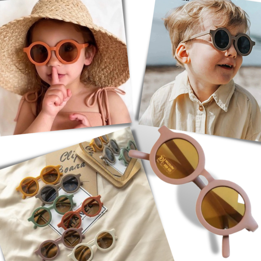 Occhiali da sole rotondi vintage per bambini da 1 a 5 anni