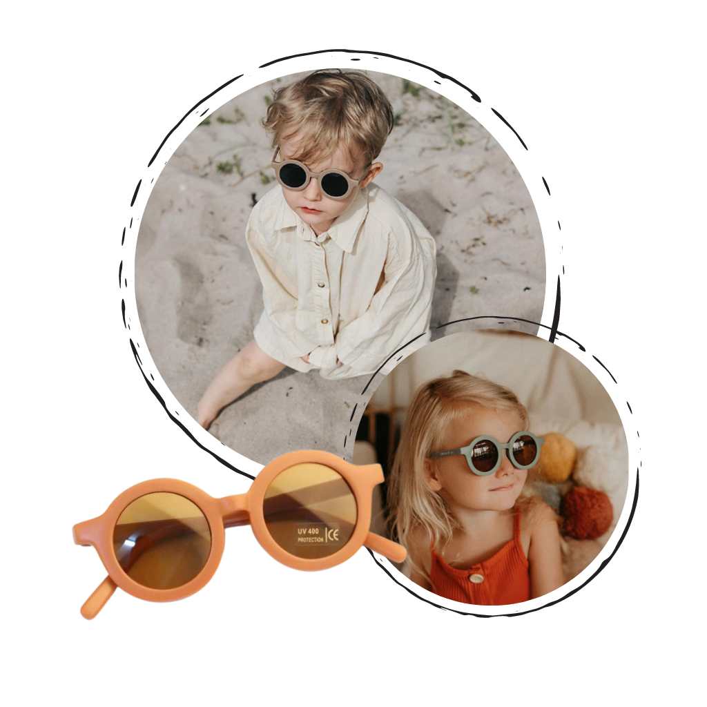 Occhiali da sole rotondi vintage per bambini da 1 a 5 anni