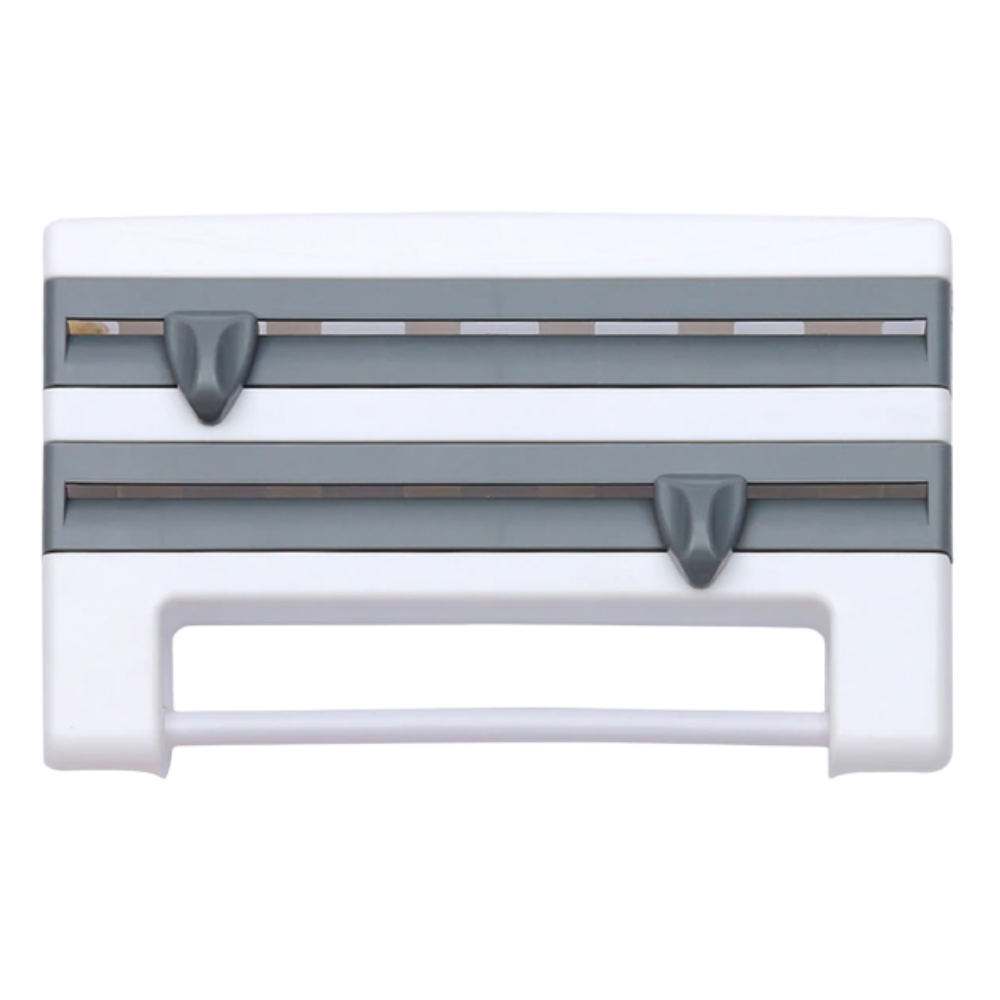 4-in-1 Supporto a parete per pellicola in plastica e rotolo da cucina
