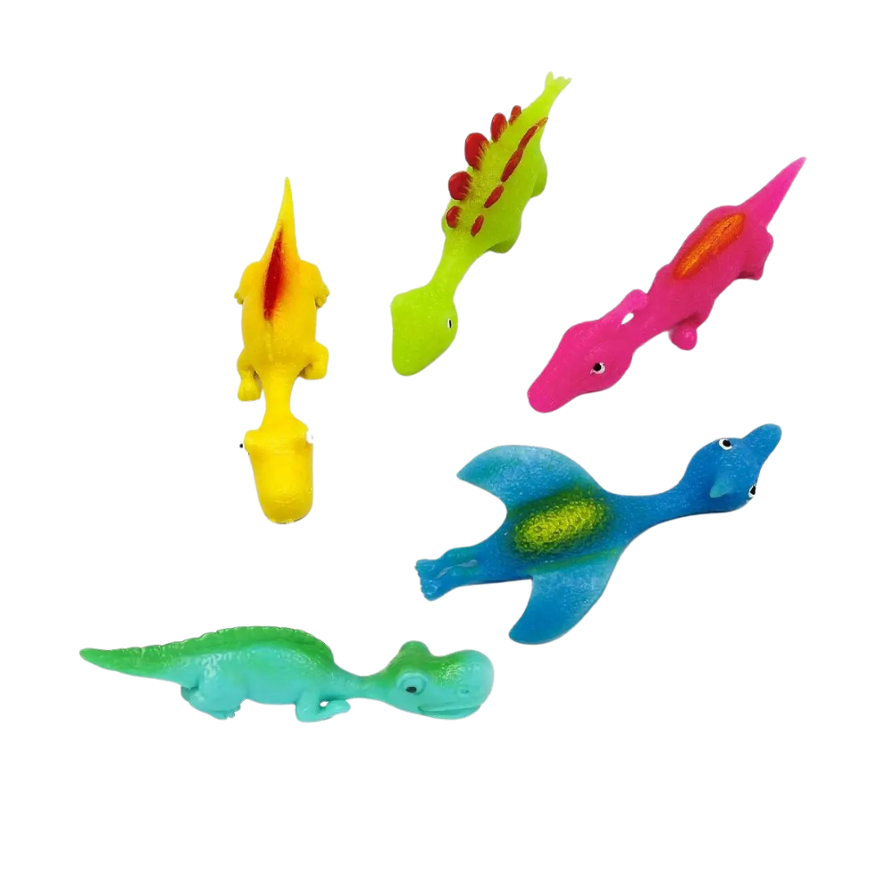 Dinosauro da dito con fionda appiccicosa -5Pz - Ozerty