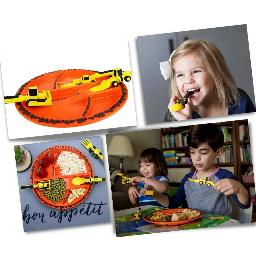Set di piatti e utensili per un'alimentazione creativa e costruttiva - Ozerty