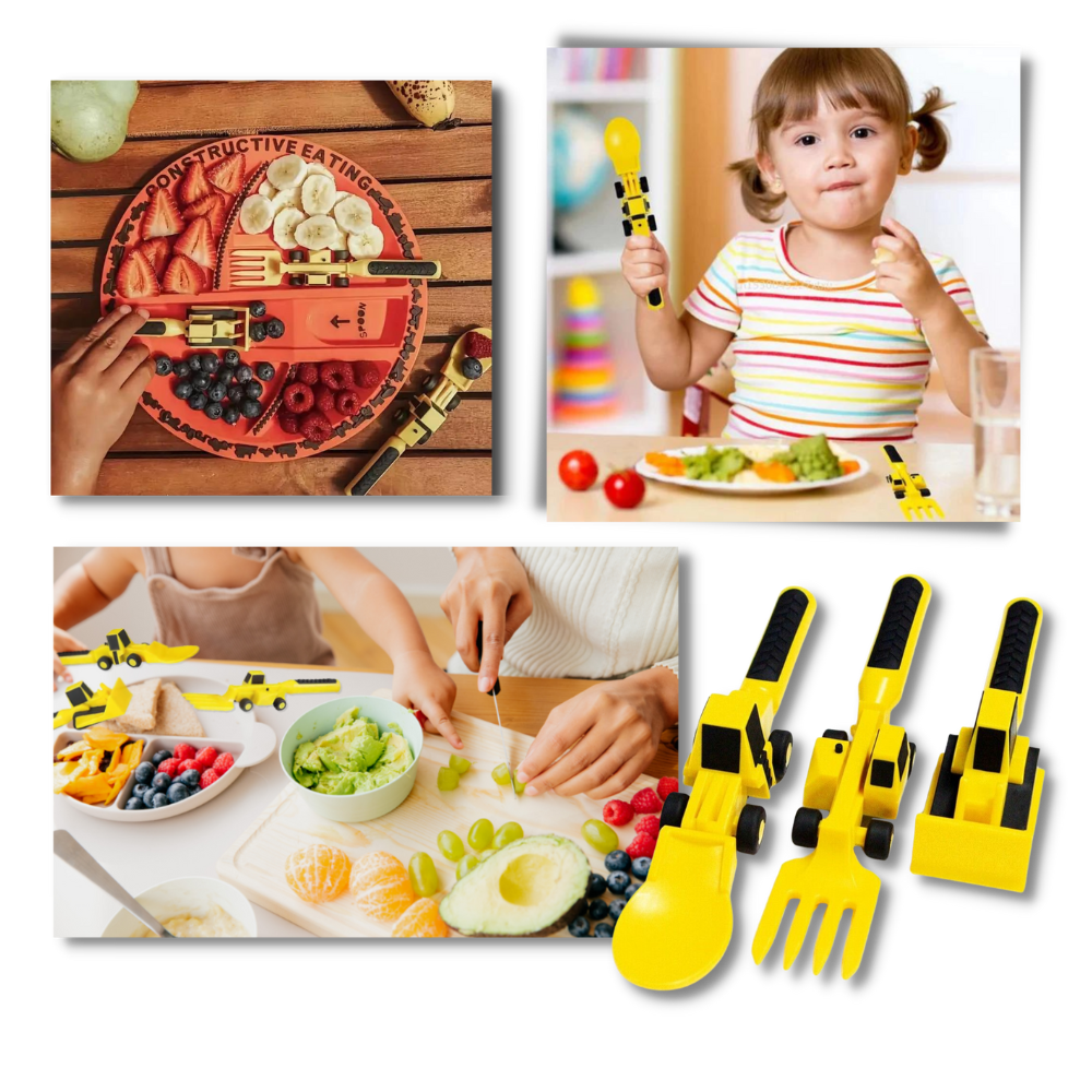 Set di piatti e utensili per un'alimentazione creativa e costruttiva - Ozerty