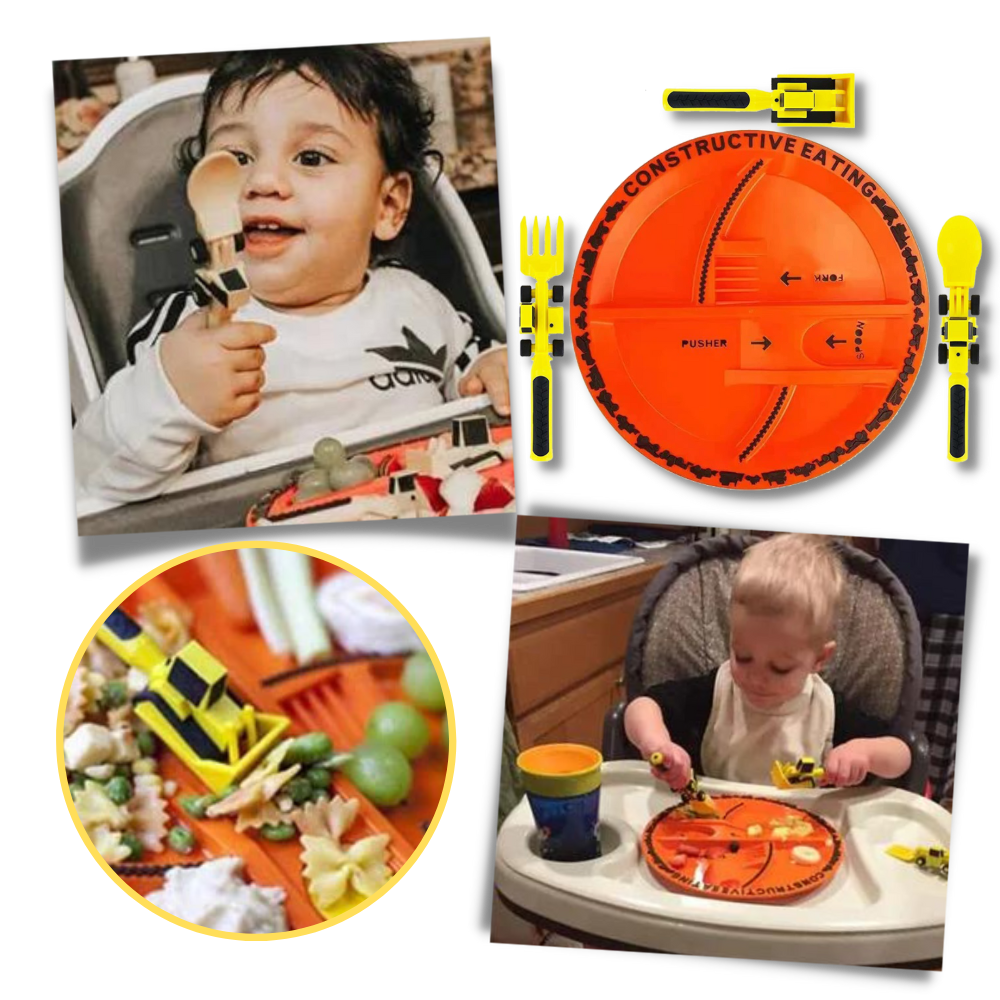 Set di piatti e utensili per un'alimentazione creativa e costruttiva - Ozerty