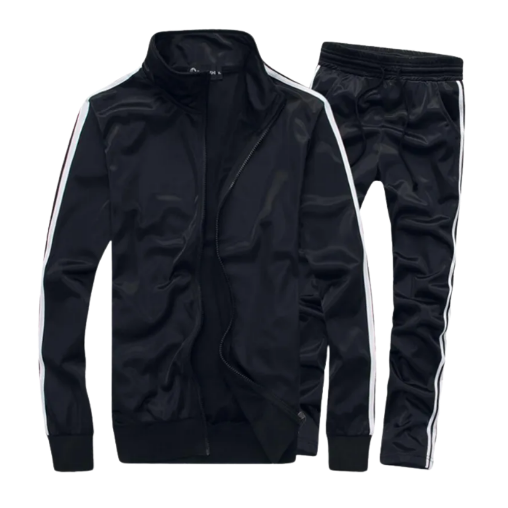 Tuta da ginnastica dinamica da uomo -Nero/MNero/LNero/XLNero/XXLNero/3XLNero/4XLNero/5XL - Ozerty