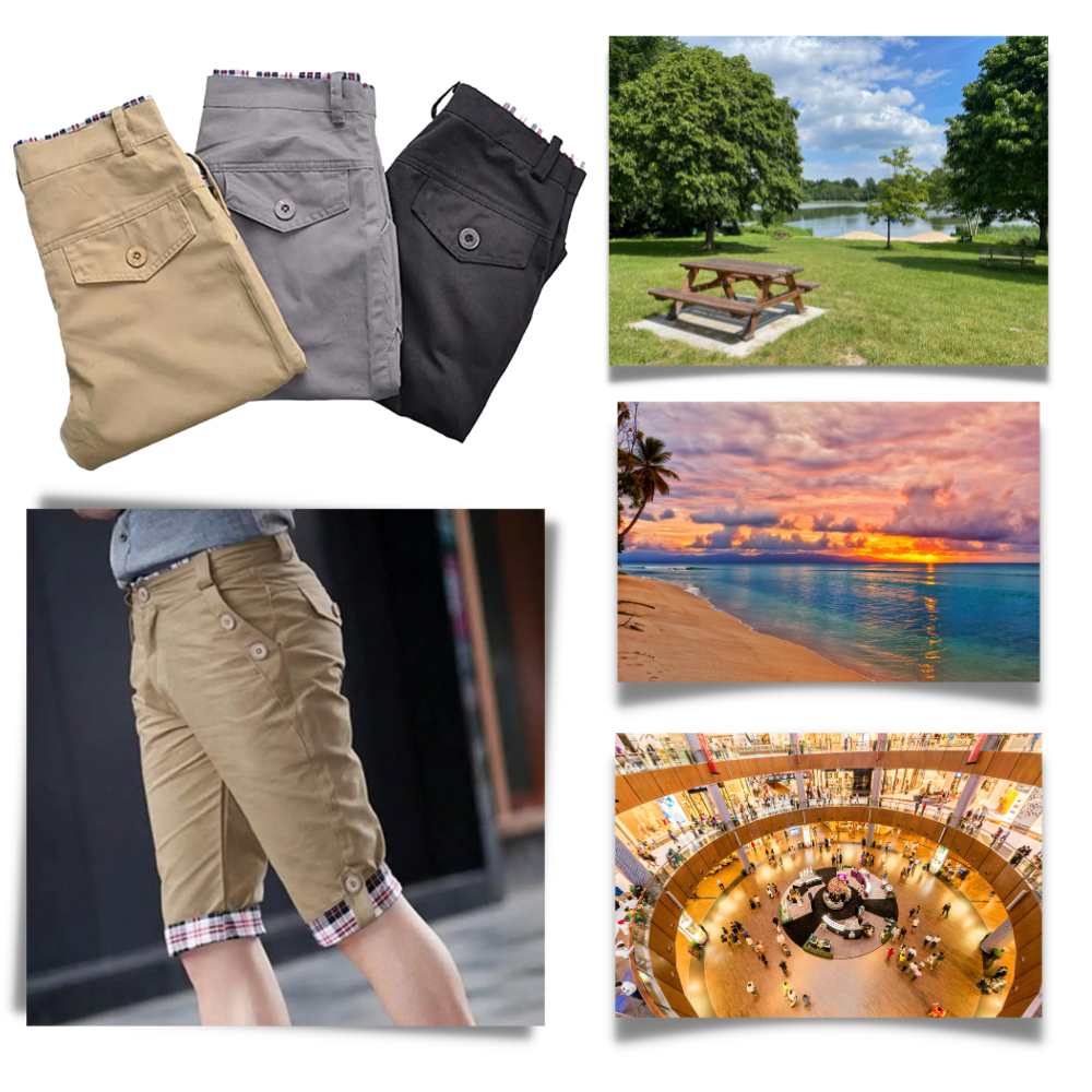 Pantaloncini Cargo eleganti da uomo - Ozerty