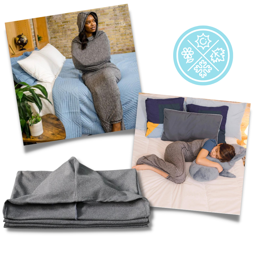 Coperta indossabile per dormire con cappuccio - Ozerty