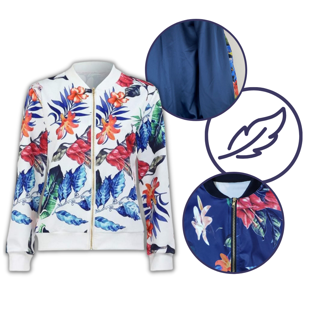 Giacca bomber a maniche lunghe a fiori
 - Ozerty