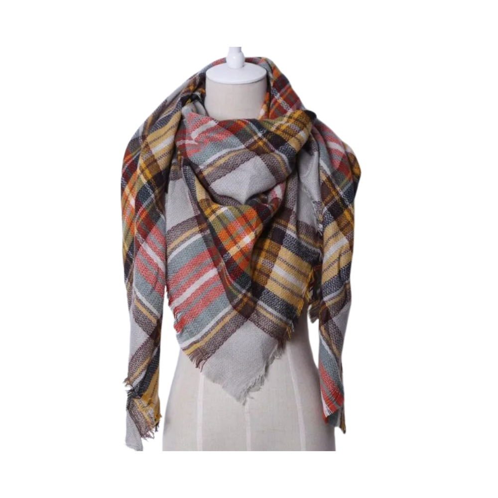Sciarpa in cashmere a quadri effetto mohair -Bruxelles - Ozerty