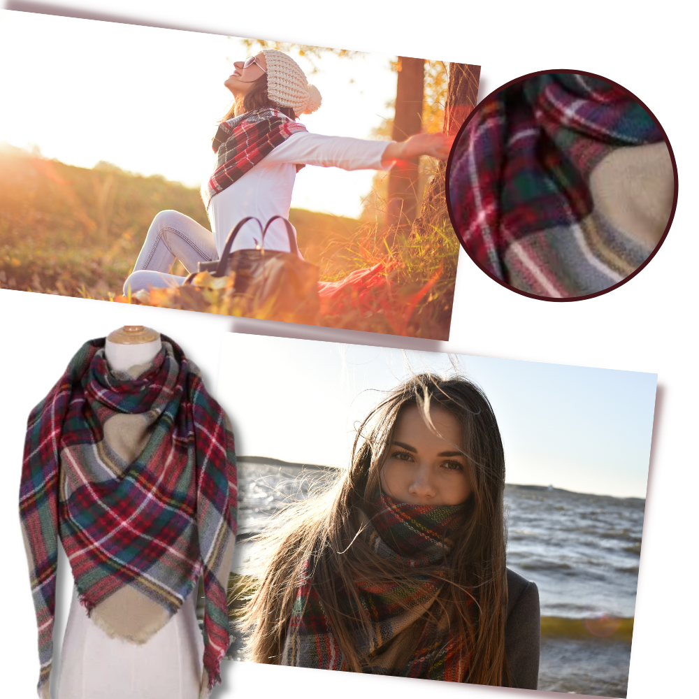 Sciarpa in cashmere a quadri effetto mohair - Ozerty