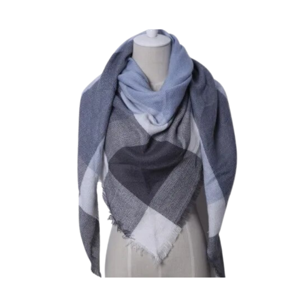 Sciarpa in cashmere a quadri effetto mohair -Copenaghen - Ozerty