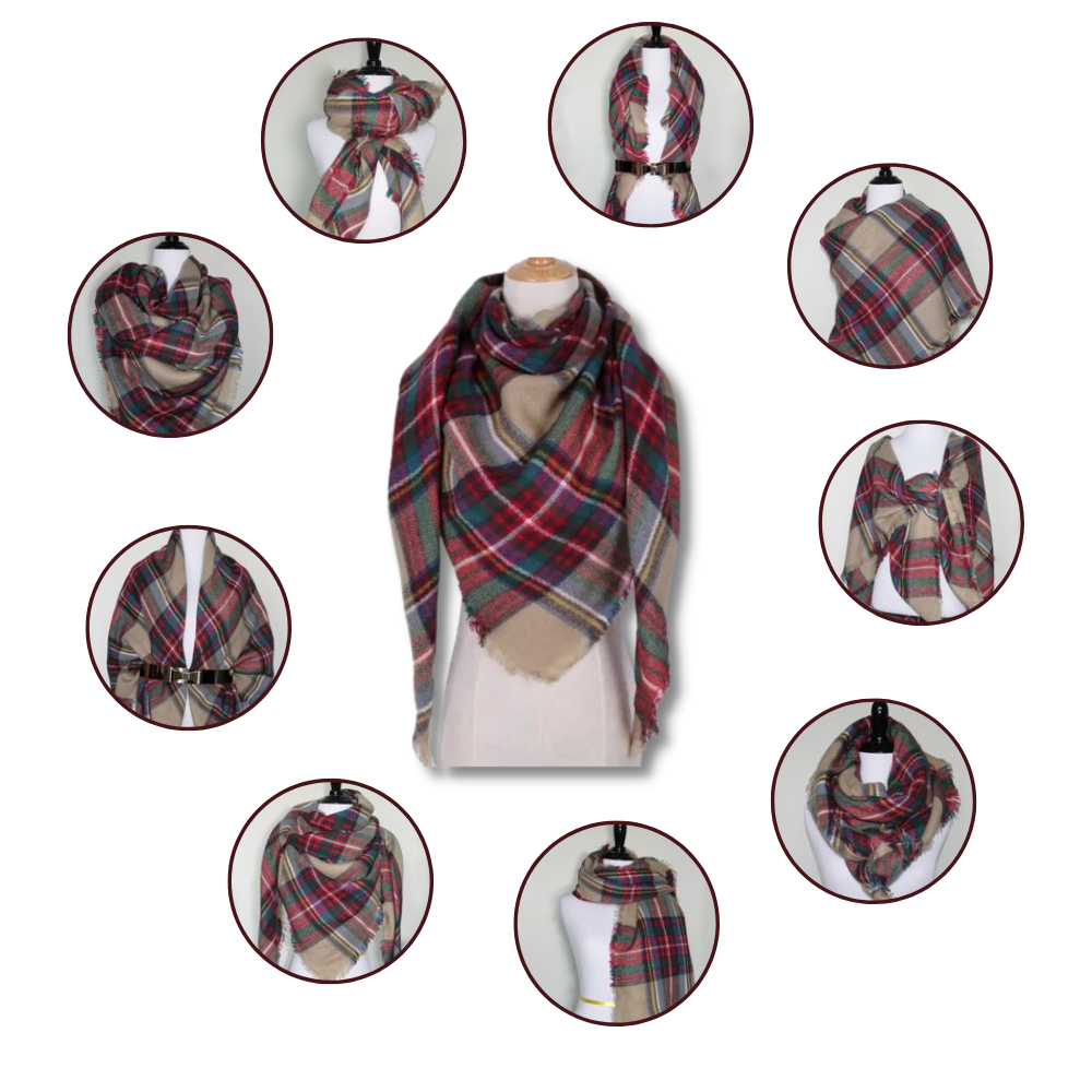 Sciarpa in cashmere a quadri effetto mohair - Ozerty