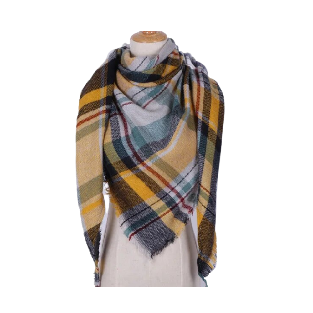 Sciarpa in cashmere a quadri effetto mohair -Lisbona - Ozerty