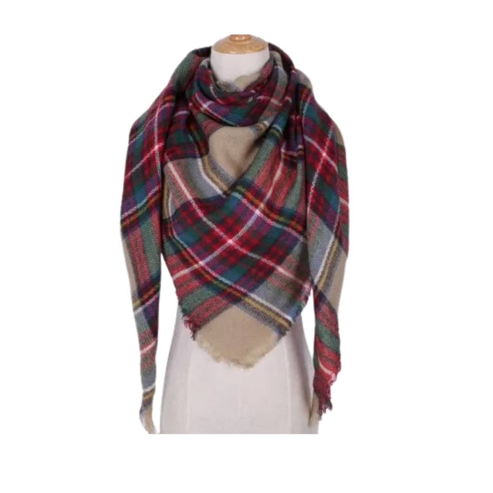 Sciarpa in cashmere a quadri effetto mohair -Londra - Ozerty