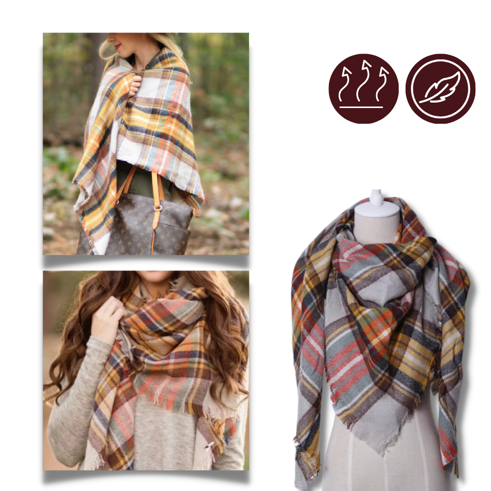 Sciarpa in cashmere a quadri effetto mohair - Ozerty