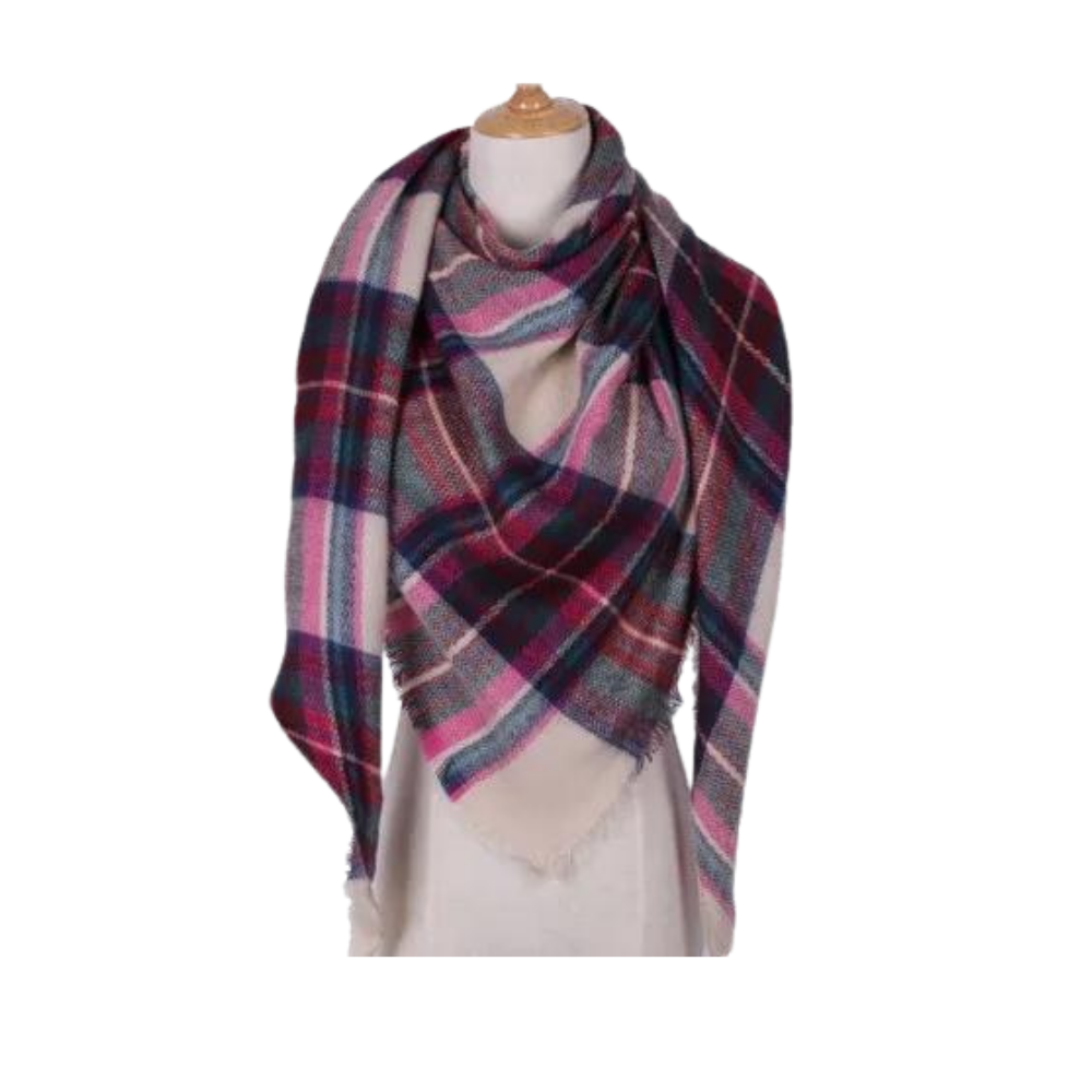 Sciarpa in cashmere a quadri effetto mohair -Paddington - Ozerty