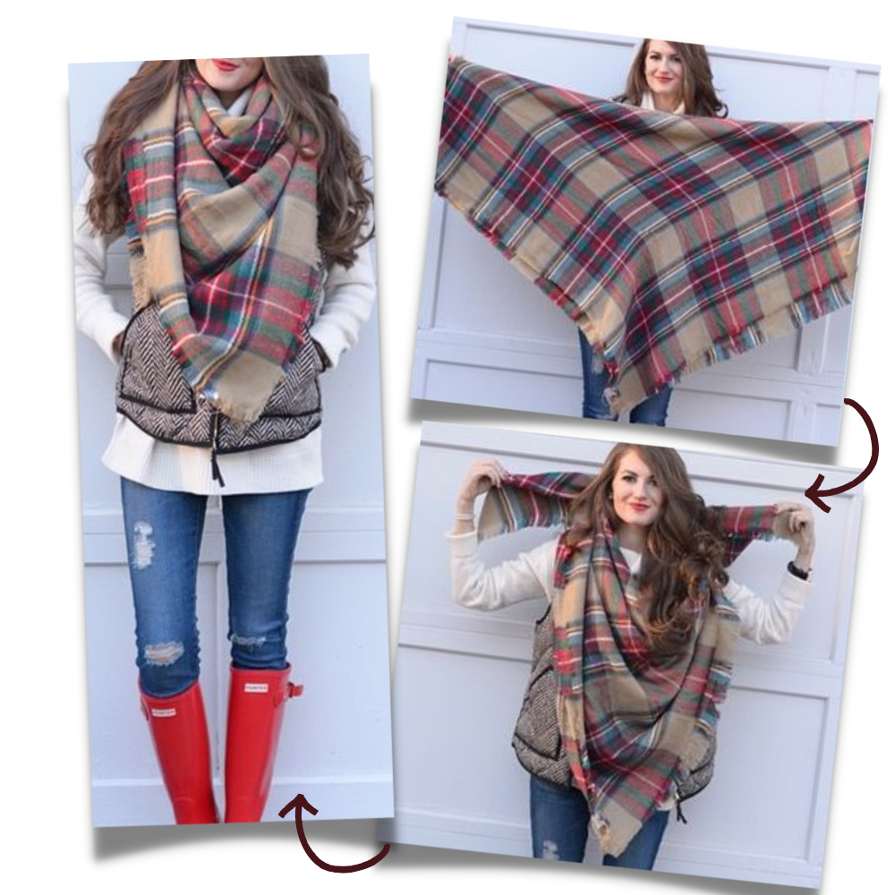 Sciarpa in cashmere a quadri effetto mohair - Ozerty