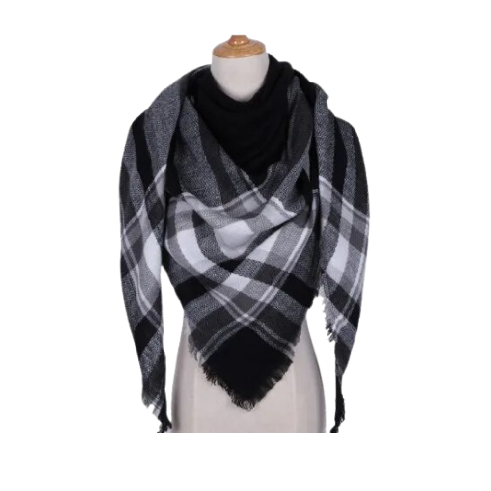 Sciarpa in cashmere a quadri effetto mohair -Vienna - Ozerty