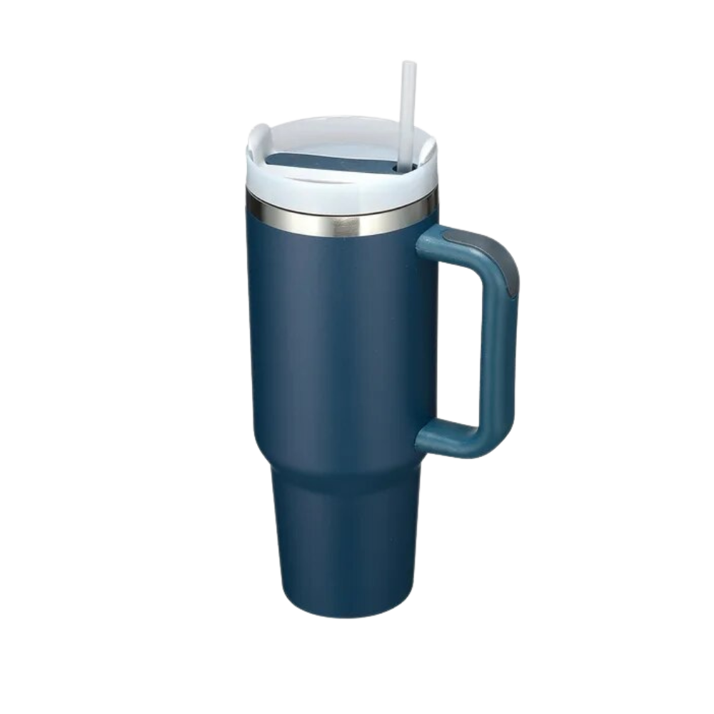 Tazza per auto di grande capacità con manico -Blu Denim - Ozerty