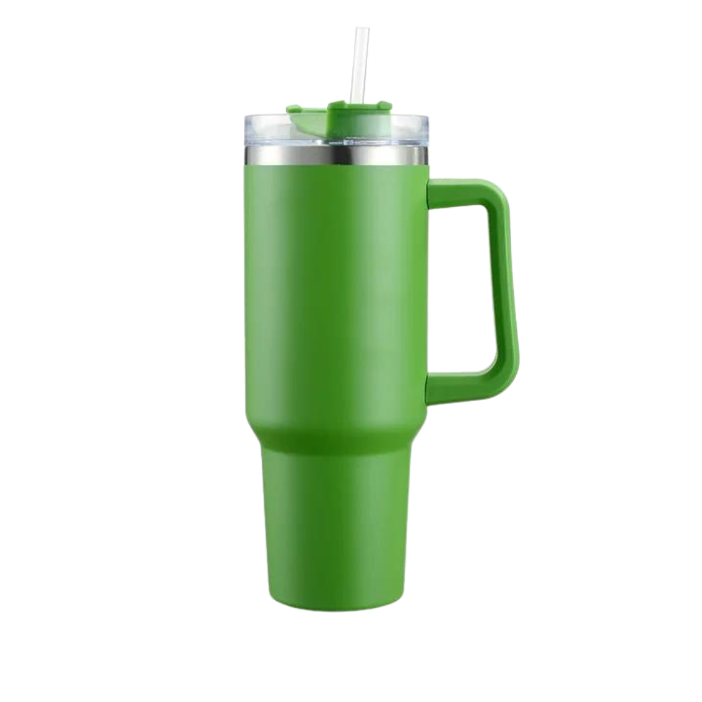 Tazza per auto di grande capacità con manico -Verde erba - Ozerty