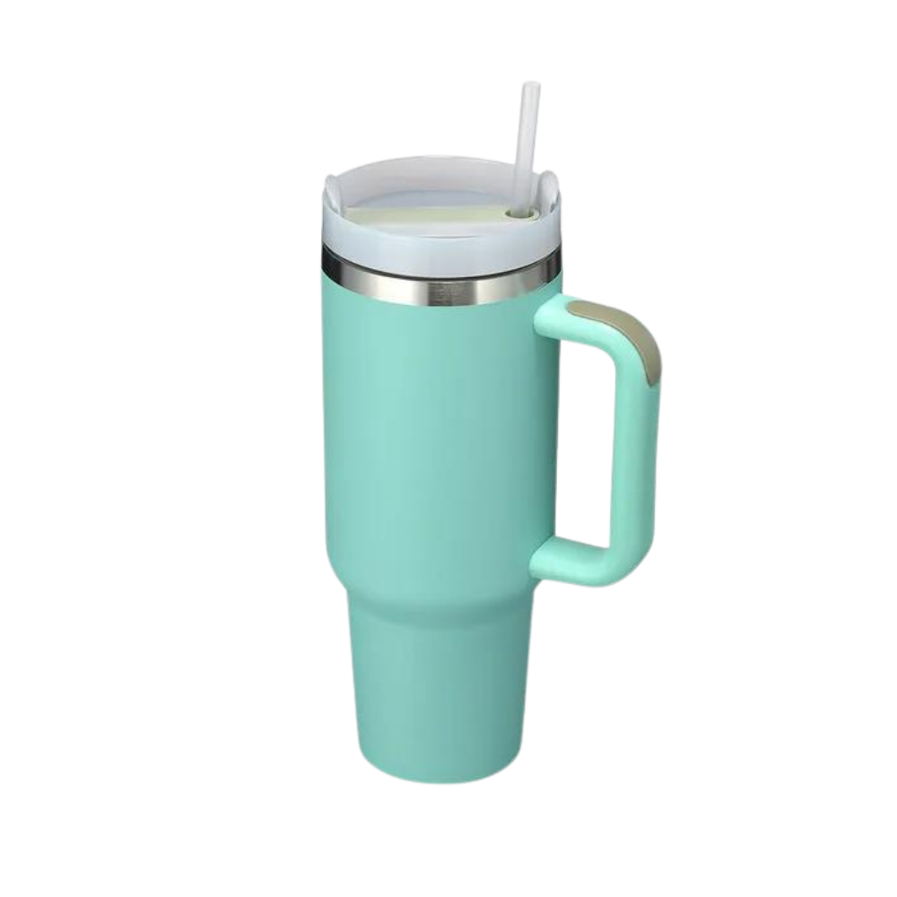 Tazza per auto di grande capacità con manico -Verde pisello - Ozerty