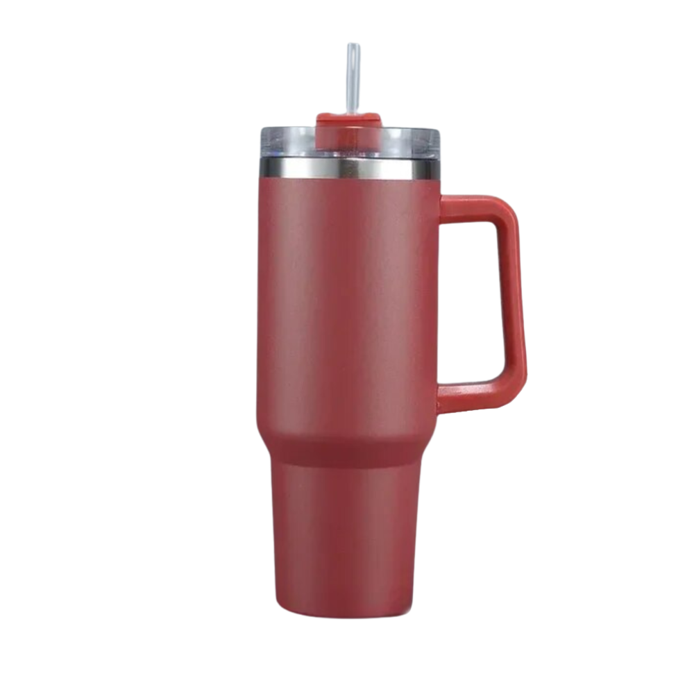 Tazza per auto di grande capacità con manico -Rosso mattone - Ozerty