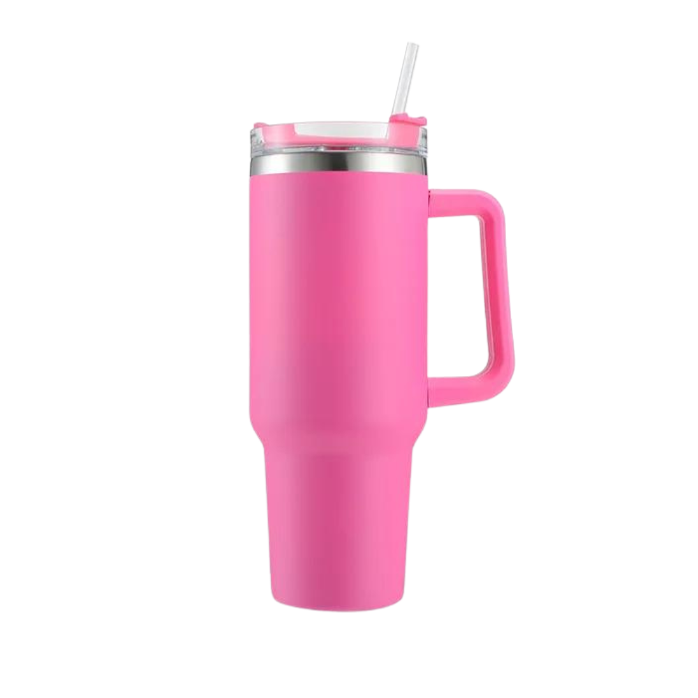 Tazza per auto di grande capacità con manico -Rosso rosa - Ozerty