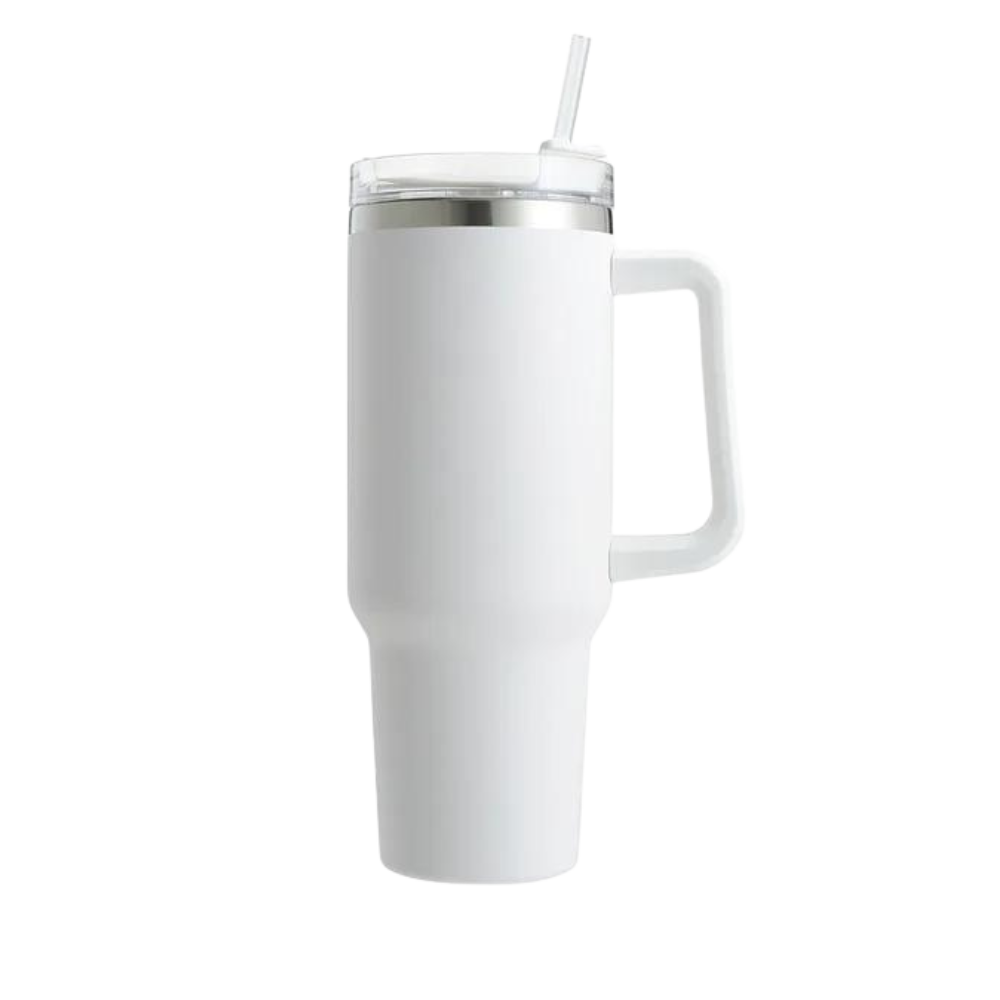 Tazza per auto di grande capacità con manico -Bianco - Ozerty