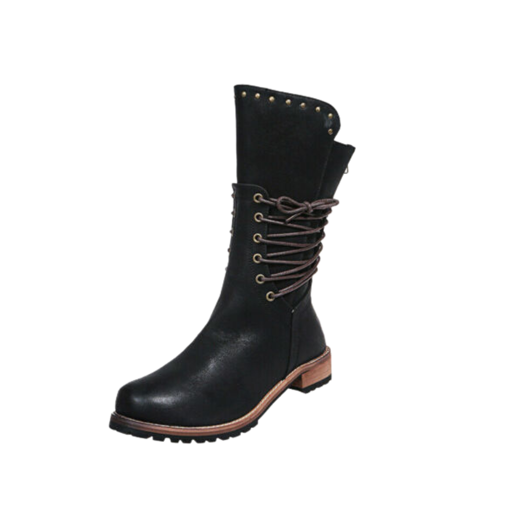 Stivaletti in Pelle PU Vintage -Nero/EU35Nero/EU36Nero/EU37Nero/EU38Nero/EU39Nero/EU40Nero/EU41Nero/EU42Nero/EU43 - Ozerty